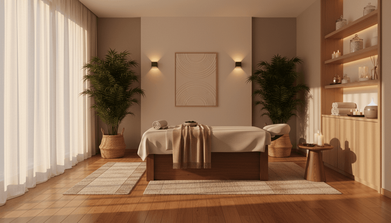 Peaceful spa interior with natural stones and tranquil atmosphere